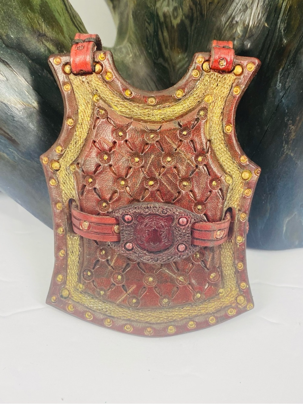 Custom Hand Tooled Leather Armor Set 1:12 Scale Stop Motion Action Figure Gear